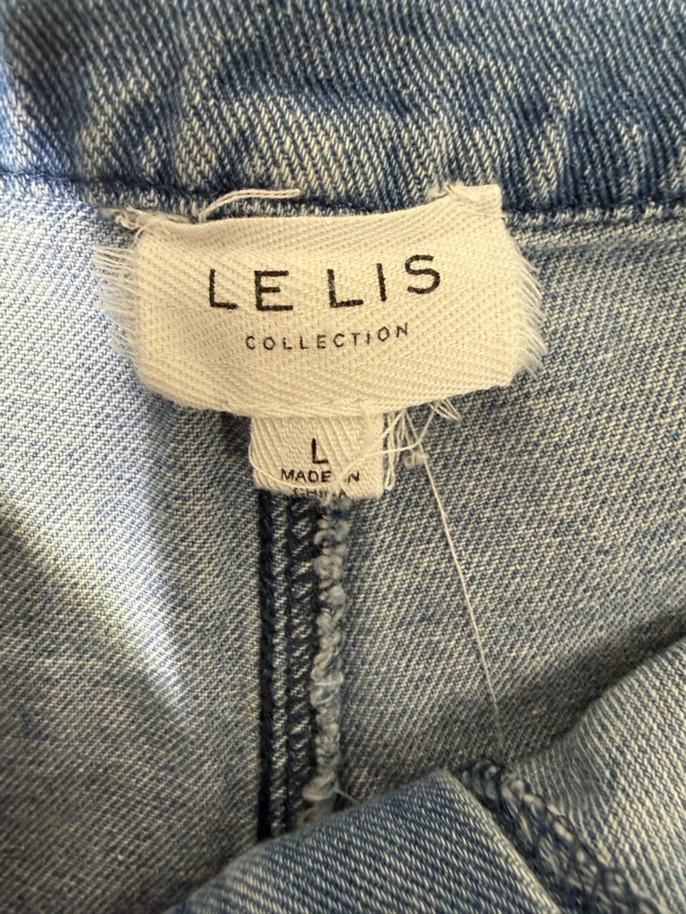 Le Lis Light Blue retro look flare-Leg Y2K faded Jean with Lace-Up Sides size L - Picture 7 of 9